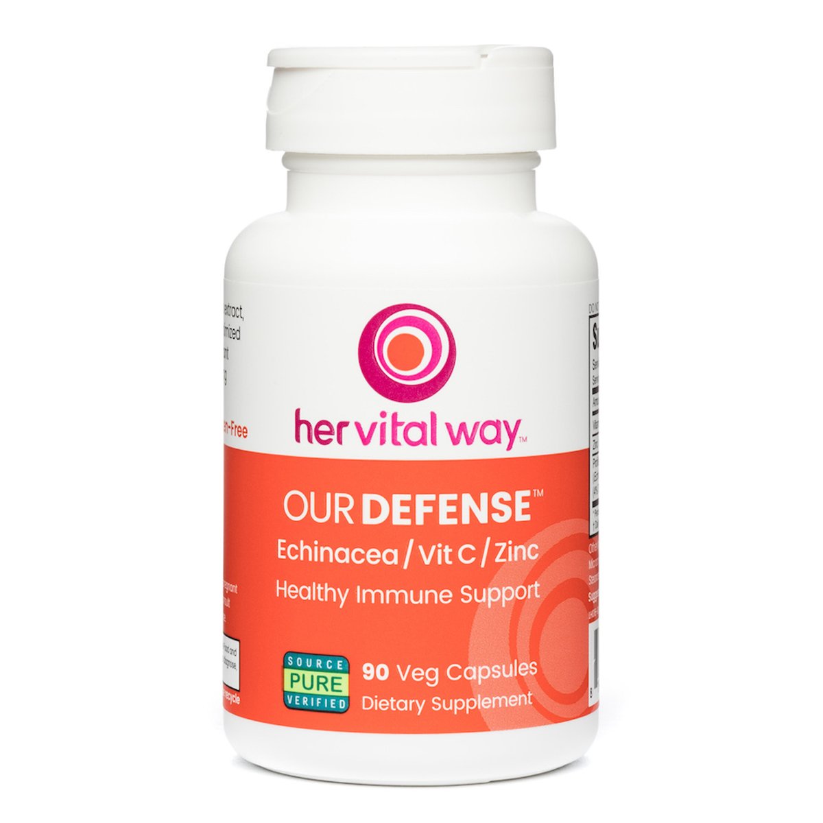 Her Vital Way Our Defense Immune Support - Echinacea, Vitamin C, and Zinc - Premium Immune Booster for Adults, 90 Capsules