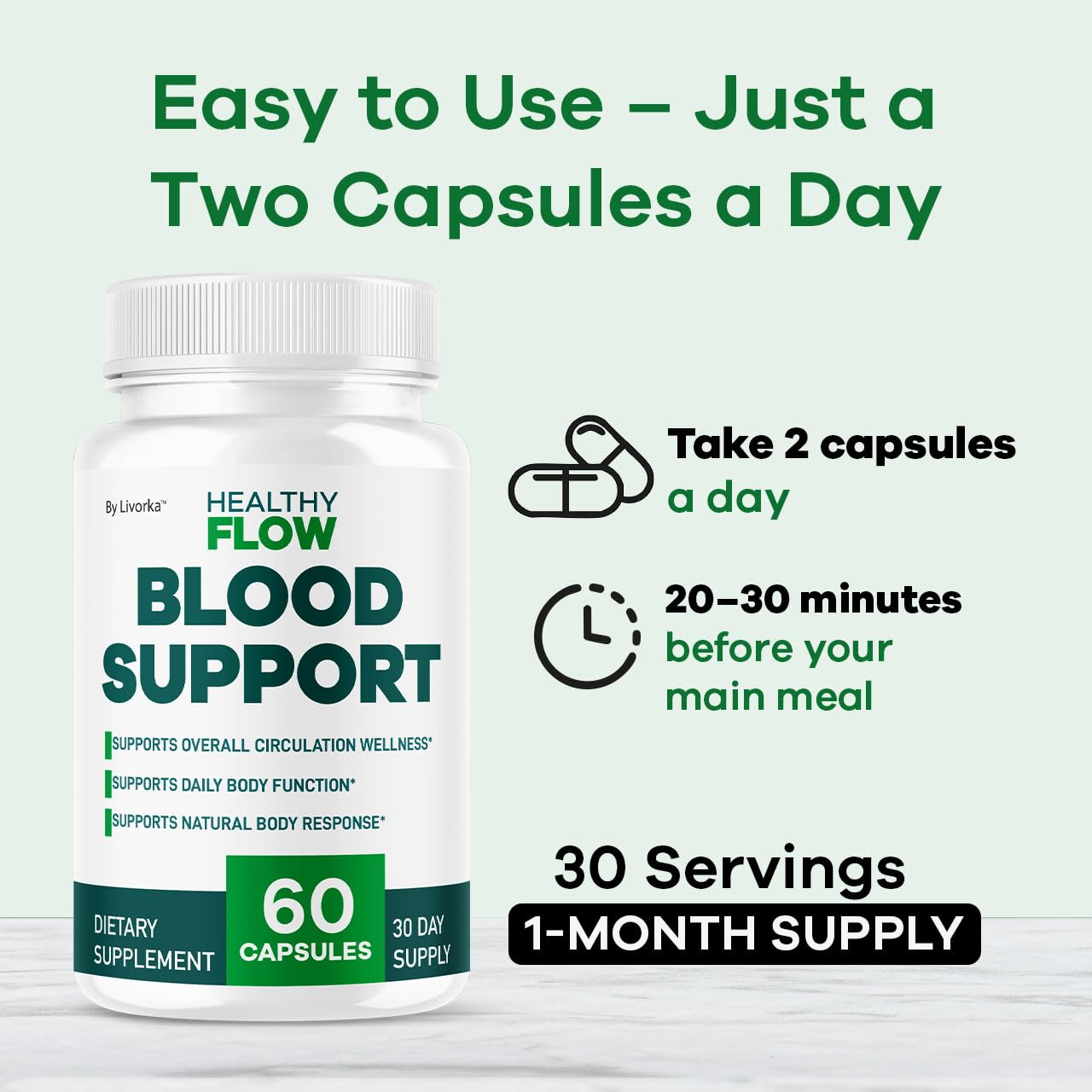 PureFight4U Healthy Flow Blood Support 60 Capsules