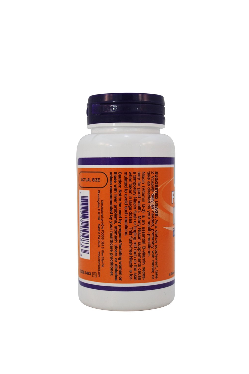 NOW Foods Flush-free Niacin 250mg, 180 Capsules