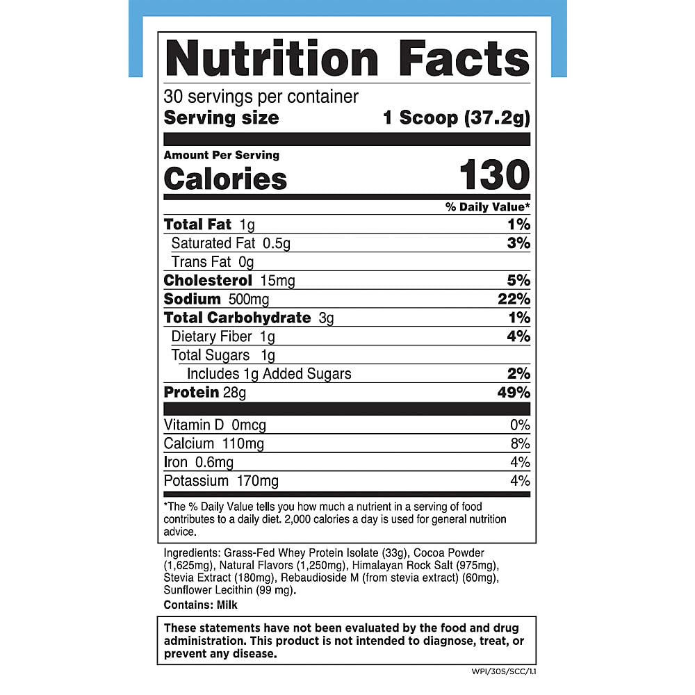 Transparent Labs 100% Grass-Fed Whey Protein Isolate Powder Salted Chocolate Caramel, 2.46 Pounds