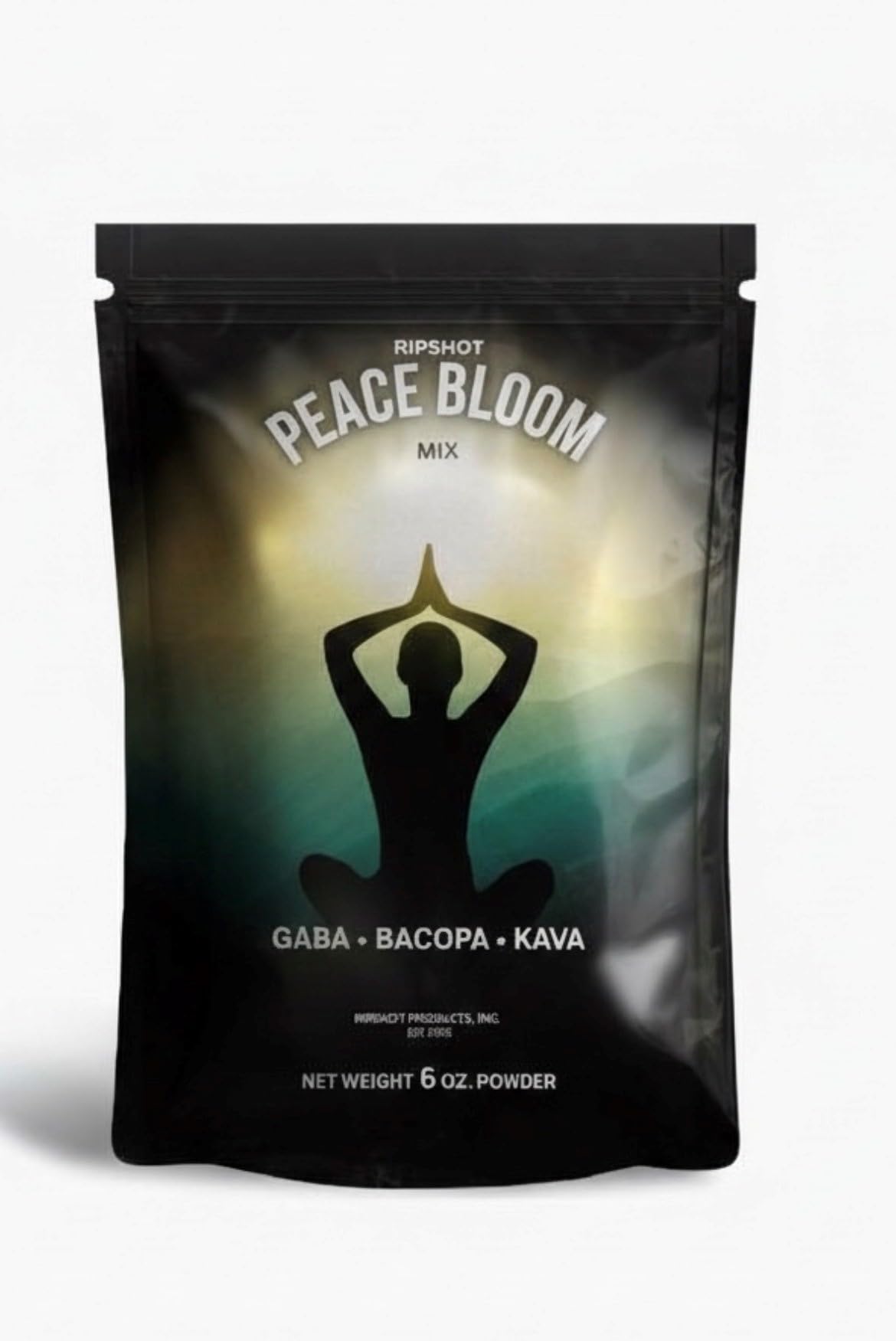 RIPSHOT Peace Bloom Calming Powder Mix with Kava, Bacopa & GABA Powder, 6 oz