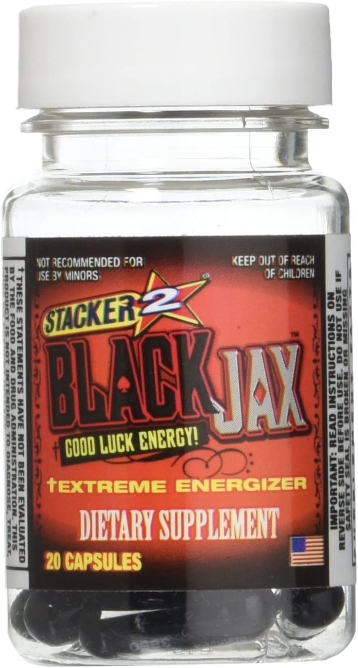 STACKER 2 Black Jax Good Luck Energy Extreme Energizer Dietary Supplement Capsule 120 Capsules