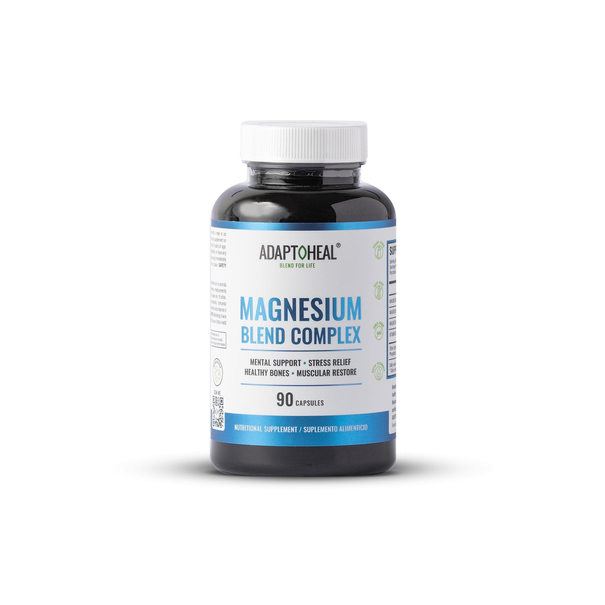 ADAPTOHEAL Magnesium Complex – Glycinate, Malate & Citrate with Vitamin B6, 90 Capsules