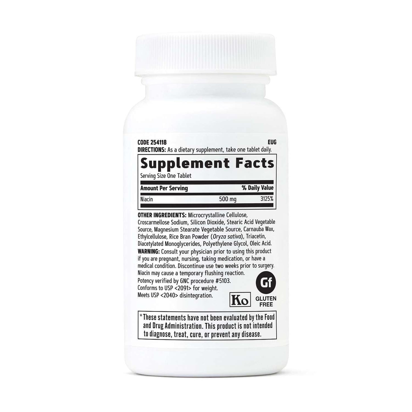 GNC Niacin 500mg Tablets, 100 Count