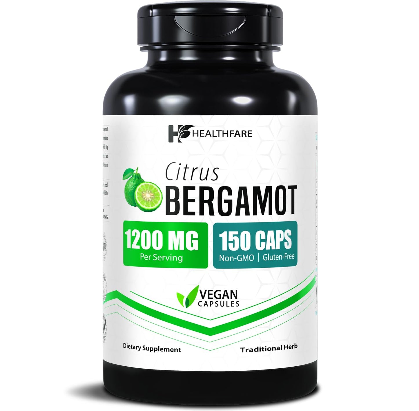 Healthfare Citrus Bergamot 1200mg Capsules, 150 Count