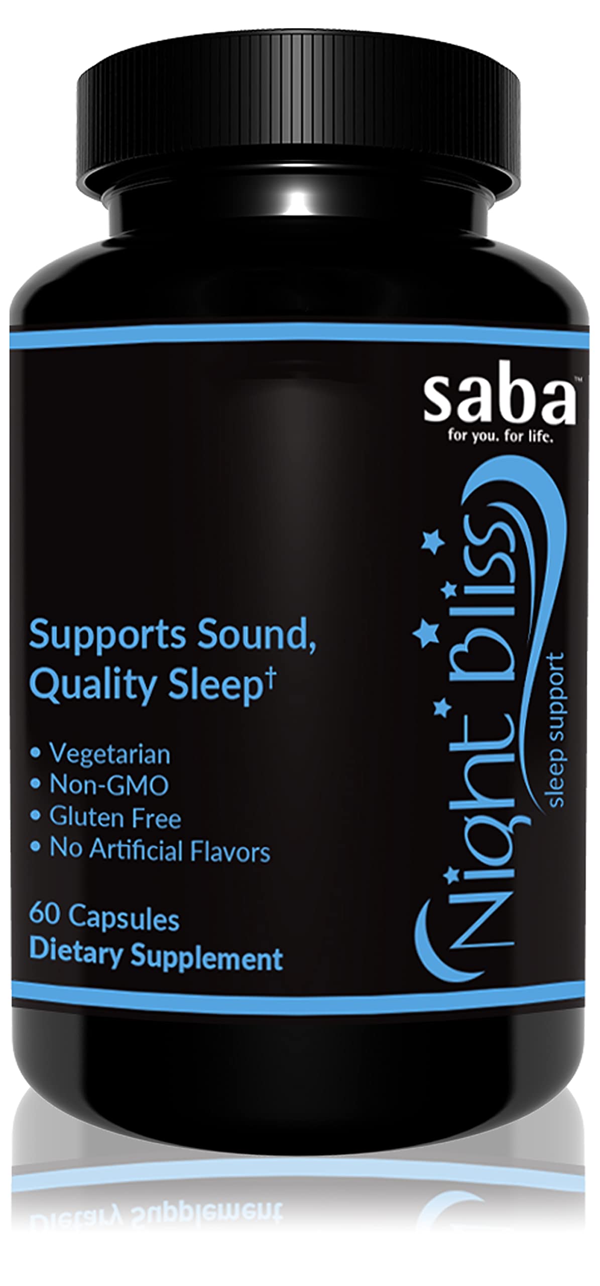 Saba Night Bliss Natural Sleep Aid Capsules, 60 Count