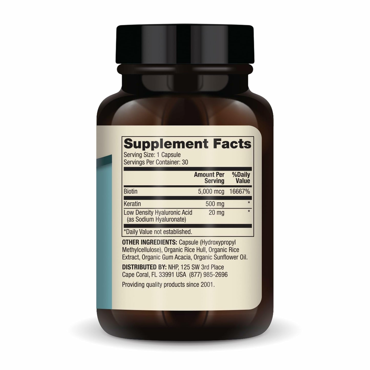 Dr. Mercola Hair, Skin and Nails Biotin, Keratin & Hyaluronic Acid Capsules, 30 Count