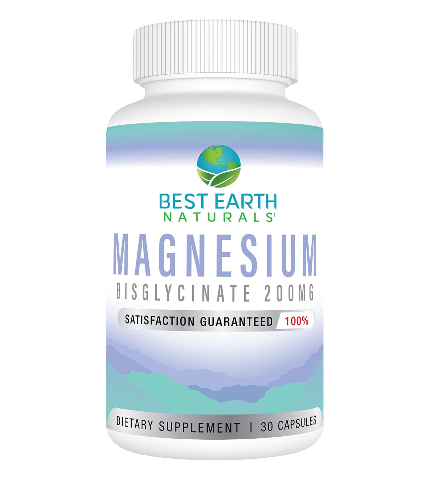 Best Earth Naturals Magnesium Bisglycinate 200 mg Vegan Formula for Joint, Digestion, and Rest Support Capsules, 30 Count