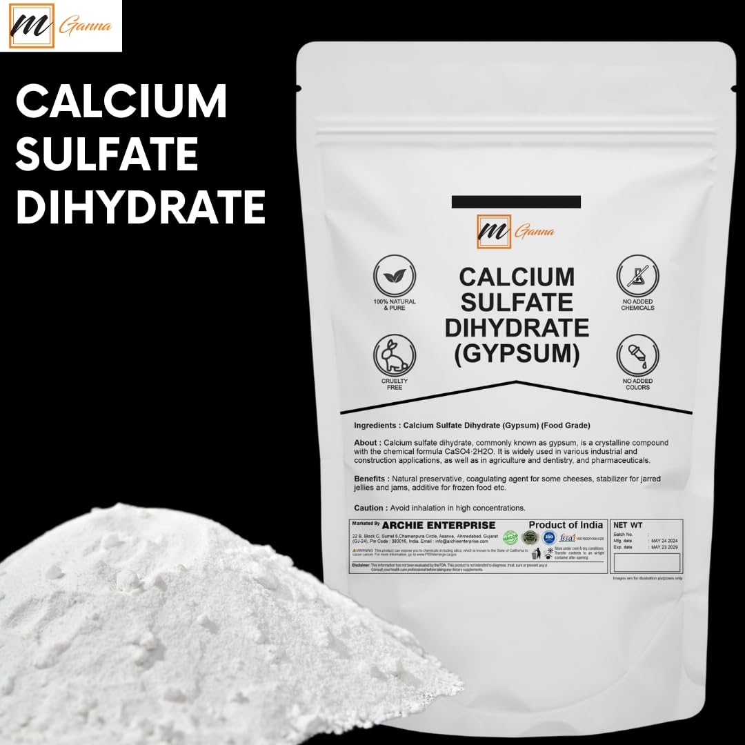 mGanna Calcium Sulfate Dihydrate (Food Grade) Gypsum Powder, 8