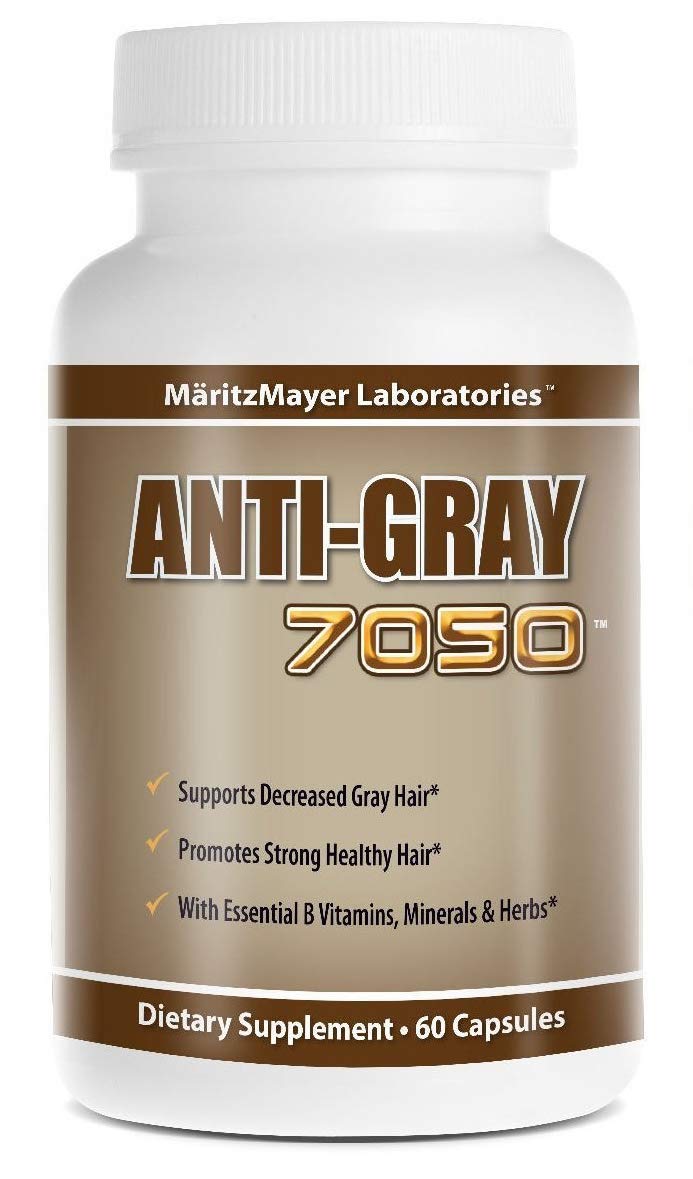 MÄRITZMAYER LABORATORIES Anti-Gray Hair 7050 Capsules, 60 Capsules per Bottle, 4 Bottles