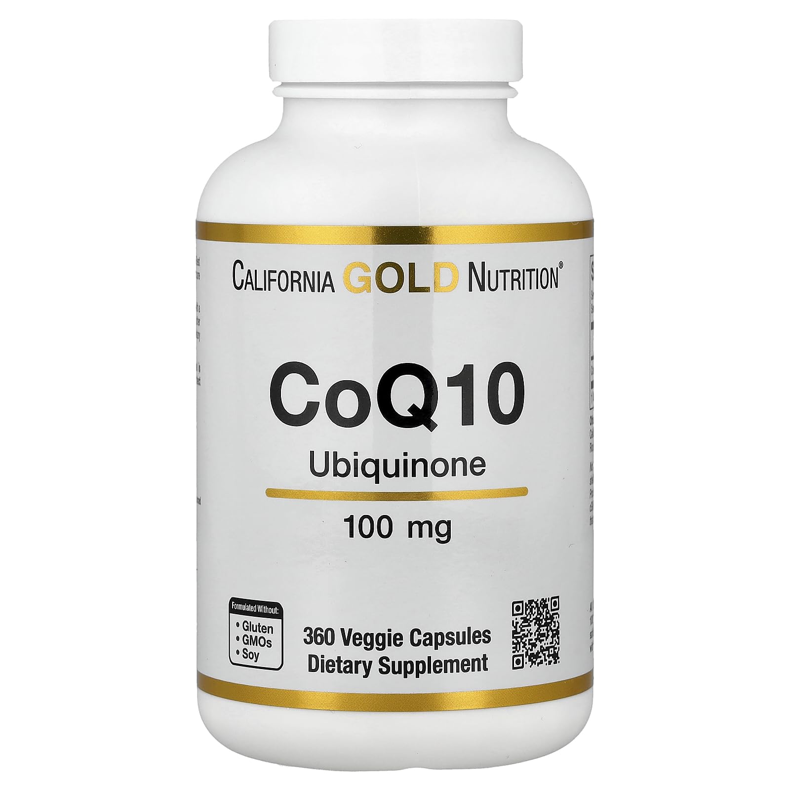 Lake Avenue CoQ10 Nutrition Ubiquinone Supplement 100 mg Gluten Free, Non-GMO Capsule, 360 Veggie Capsules