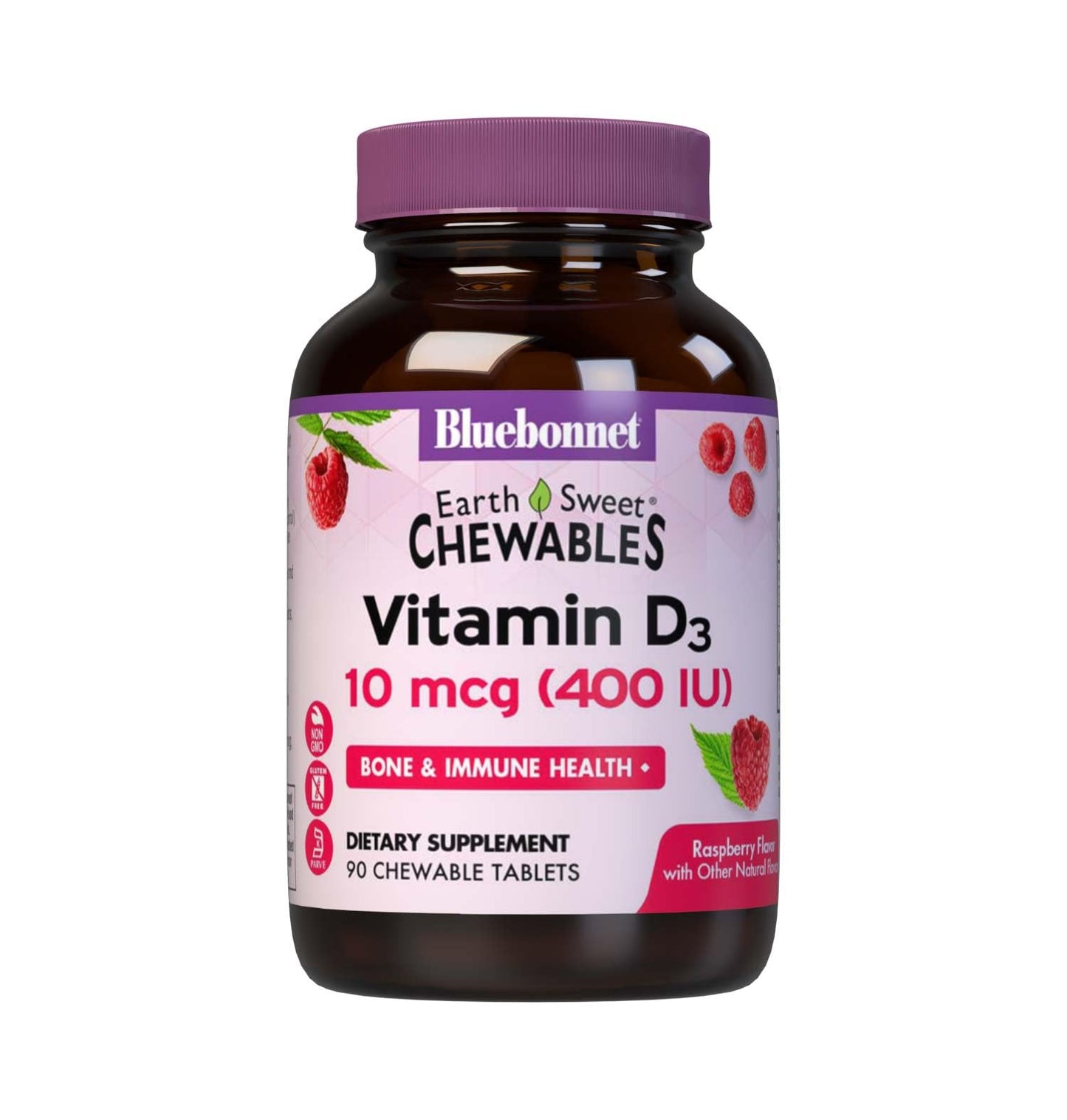 BlueBonnet Vitamin D3 400 IU Chewable Tablets, 90 Count