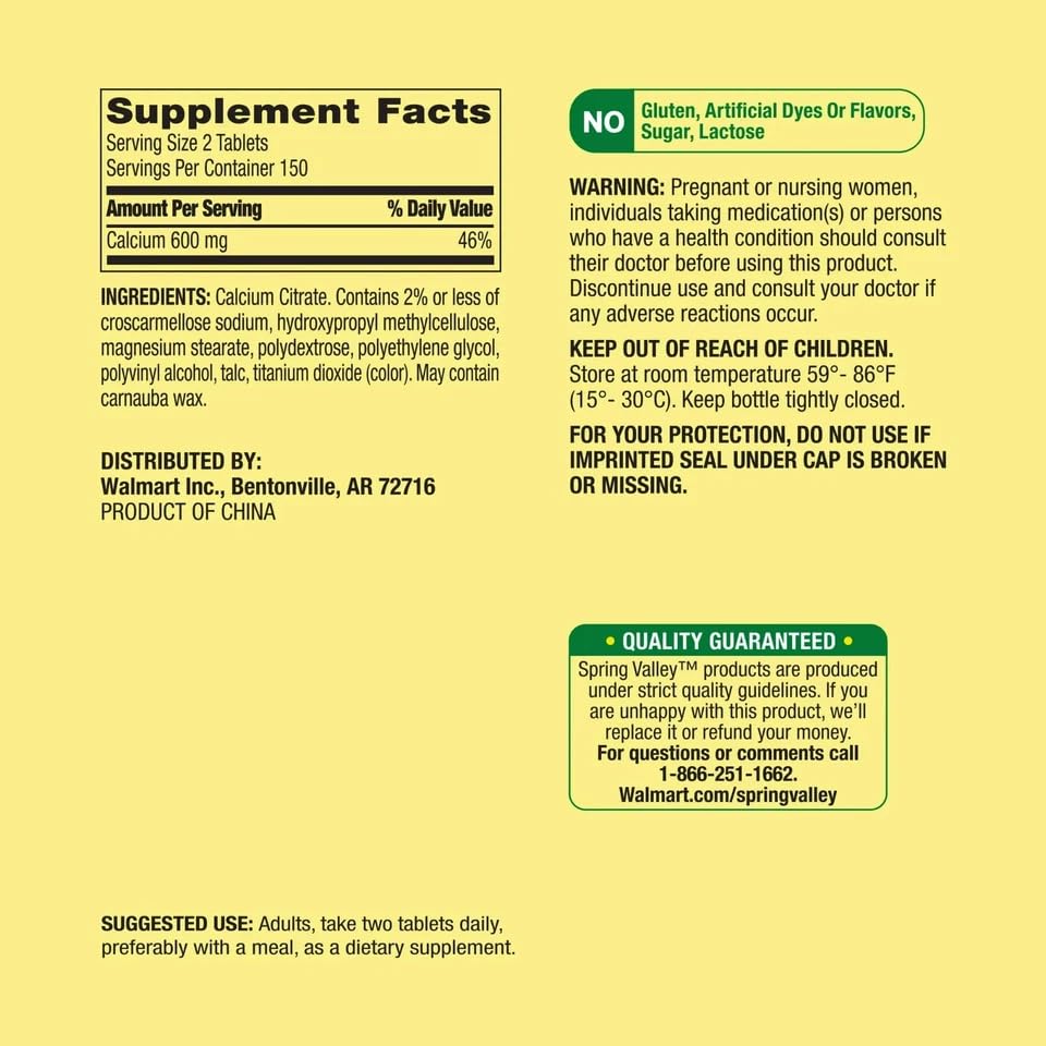 NEWCHEERS Calcium Citrate Tablets, 300 Count