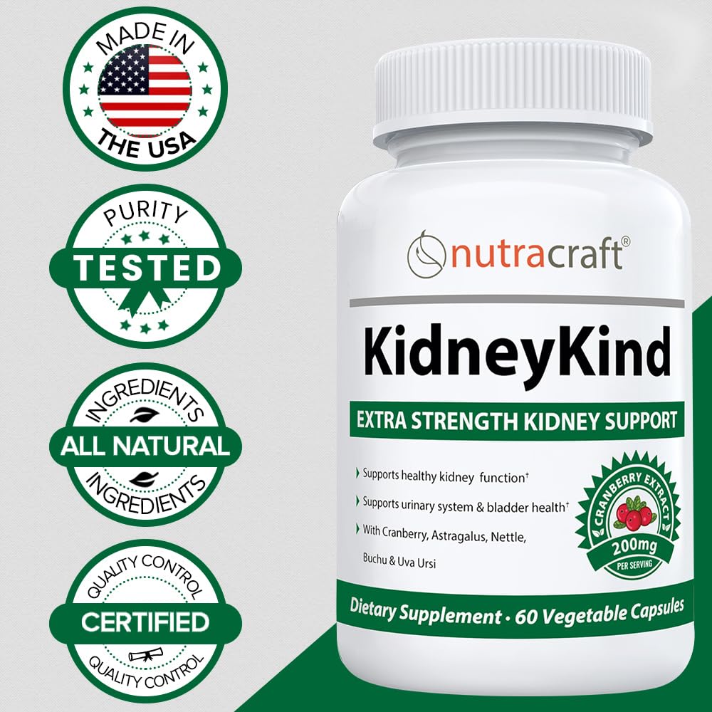 Nutracraft KidneyKind #1 Kidney Support and Detox Supplement Capsules, 60 Count