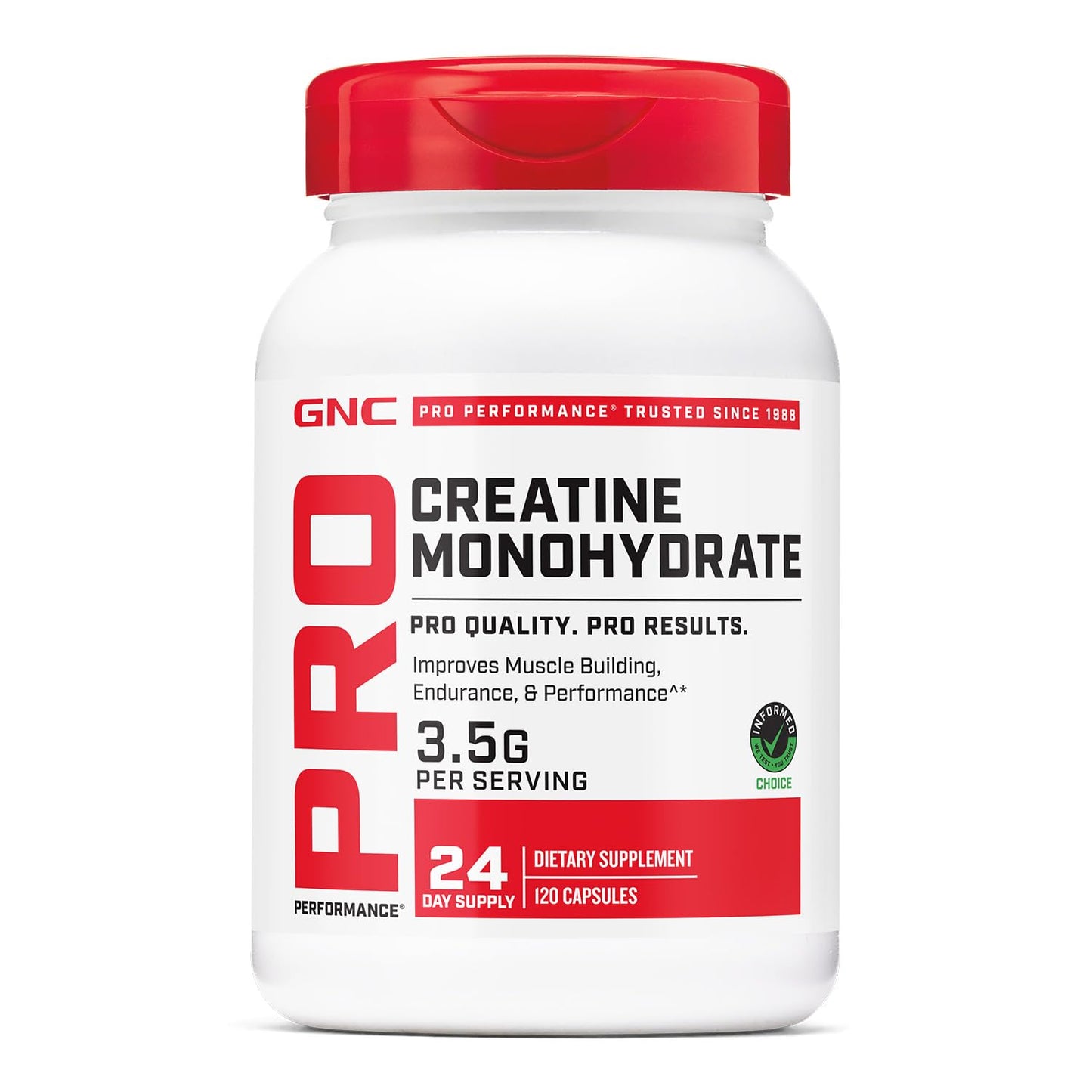 GNC Pro Performance Creatine Monohydrate 3.5g 120 Capsules