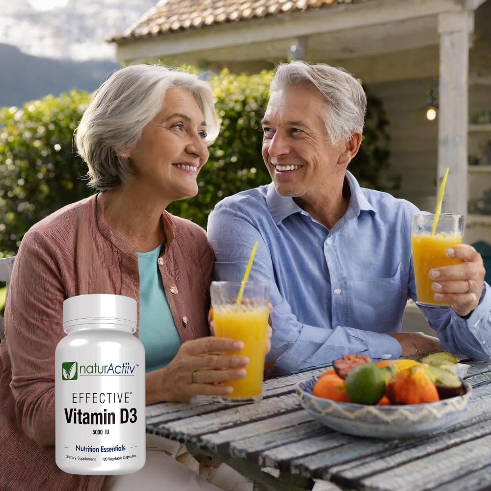 naturActiiv Organic Vitamin D3 125mcg (5000 iu) Pro Strength Mini Capsule, 120 Count