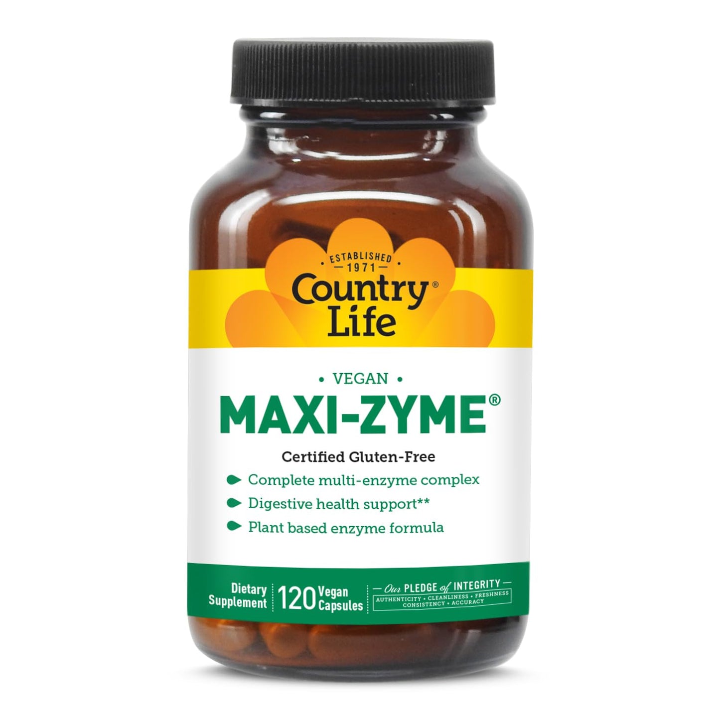 Country Life Maxi-Zyme Digestive Enzyme Complex Capsules 120