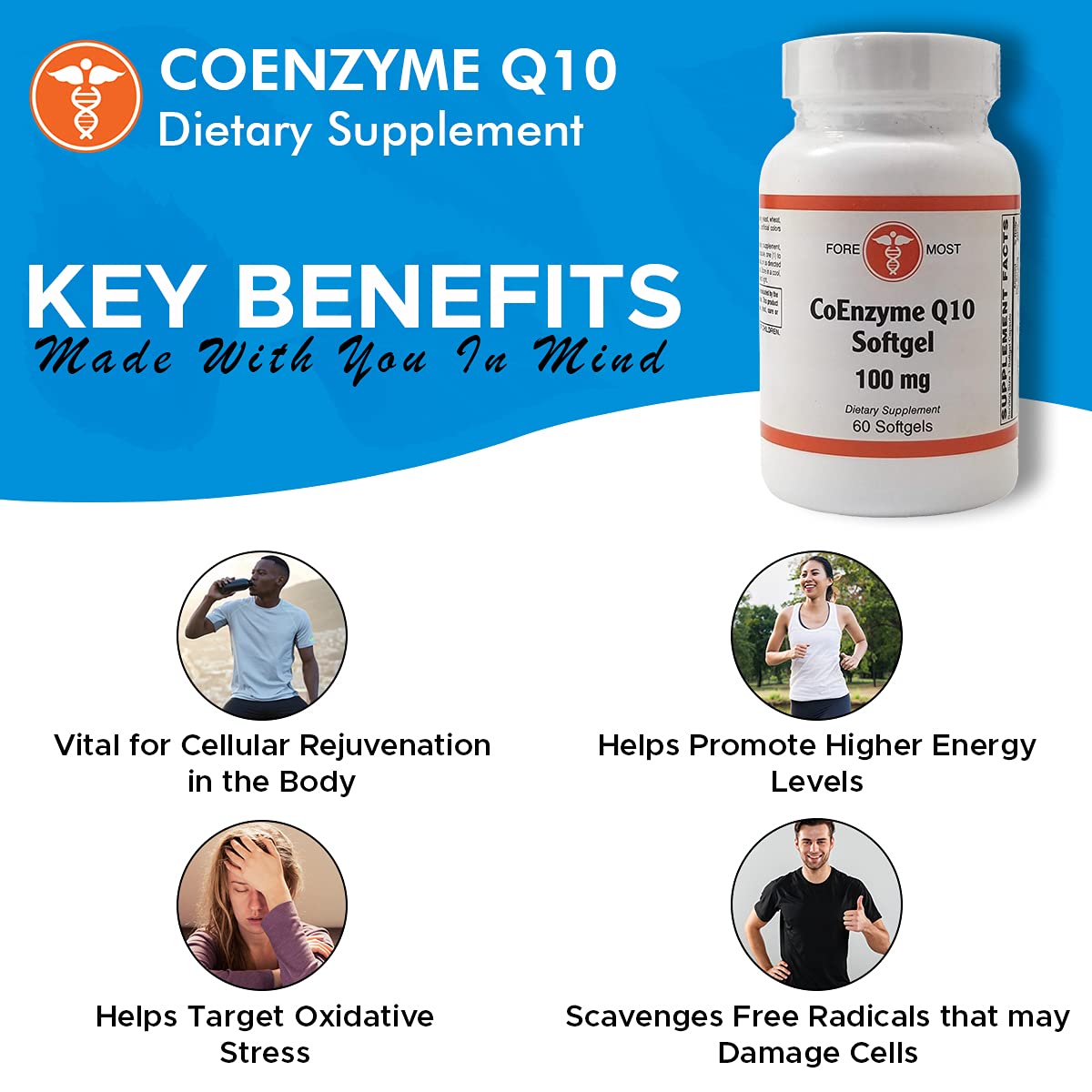 Holistic Health CoEnzyme Q10 100 mg Softgels, 60 Softgels