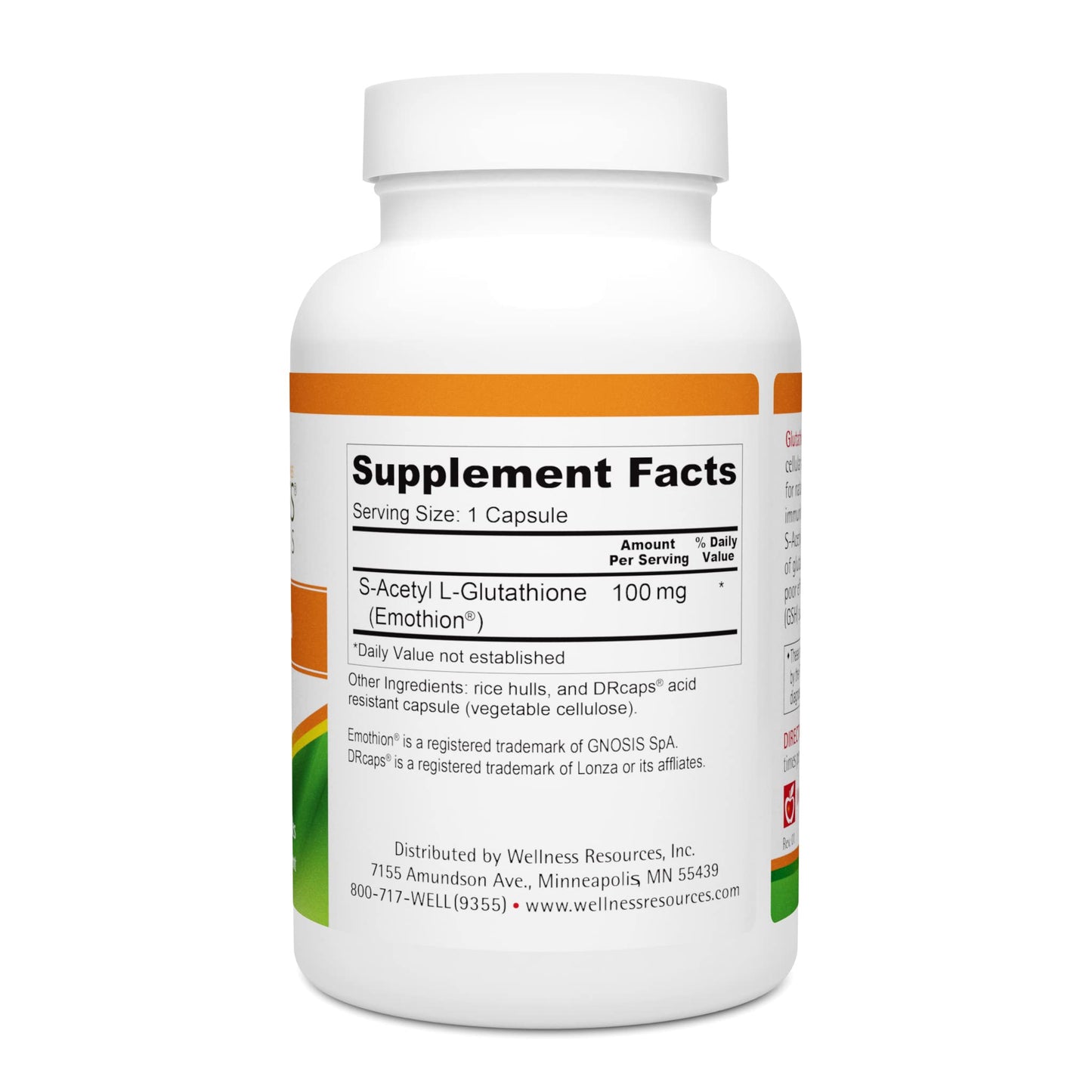 Wellness Resources Glutathione Ultra Supplement - Bioavailable S-Acetyl L-Glutathione (SAG), 90 Capsules