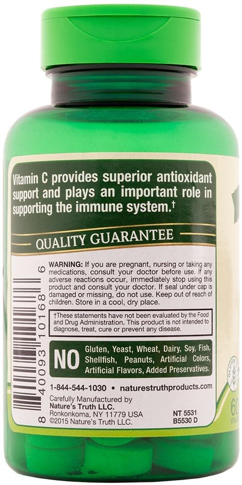 Nature's Truth Vitamin C 500 mg Chewable with RH Tabs, 180 Chewables