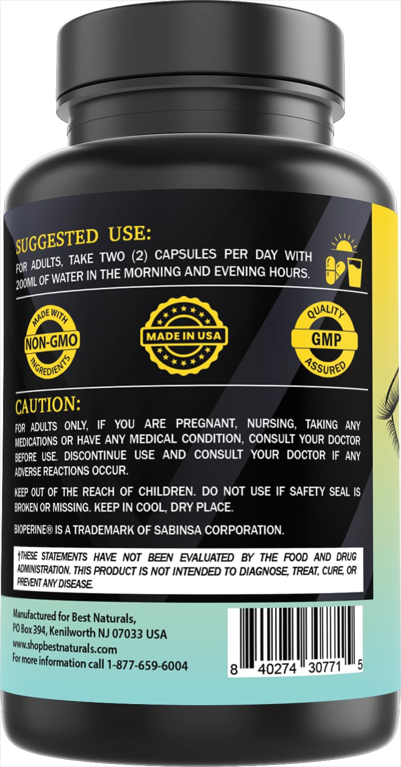 Best Naturals Day-to-Day Eye Support with Lutein, Zeaxanthin, Bilberry Extract, Astaxanthin, Lycopene, Carrot Powder, 90 Capsules