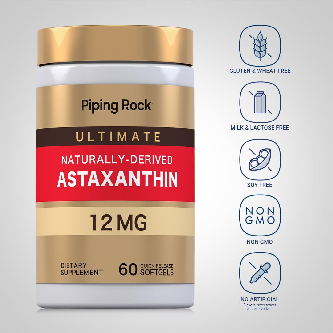 Piping Rock Astaxanthin 12mg Softgels 60 Count