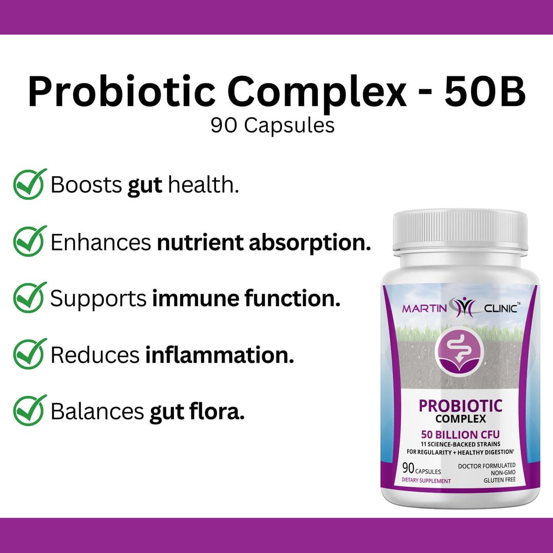 Martin Clinic Probiotic for Gut Health & Immune Support Capsule 90 Count