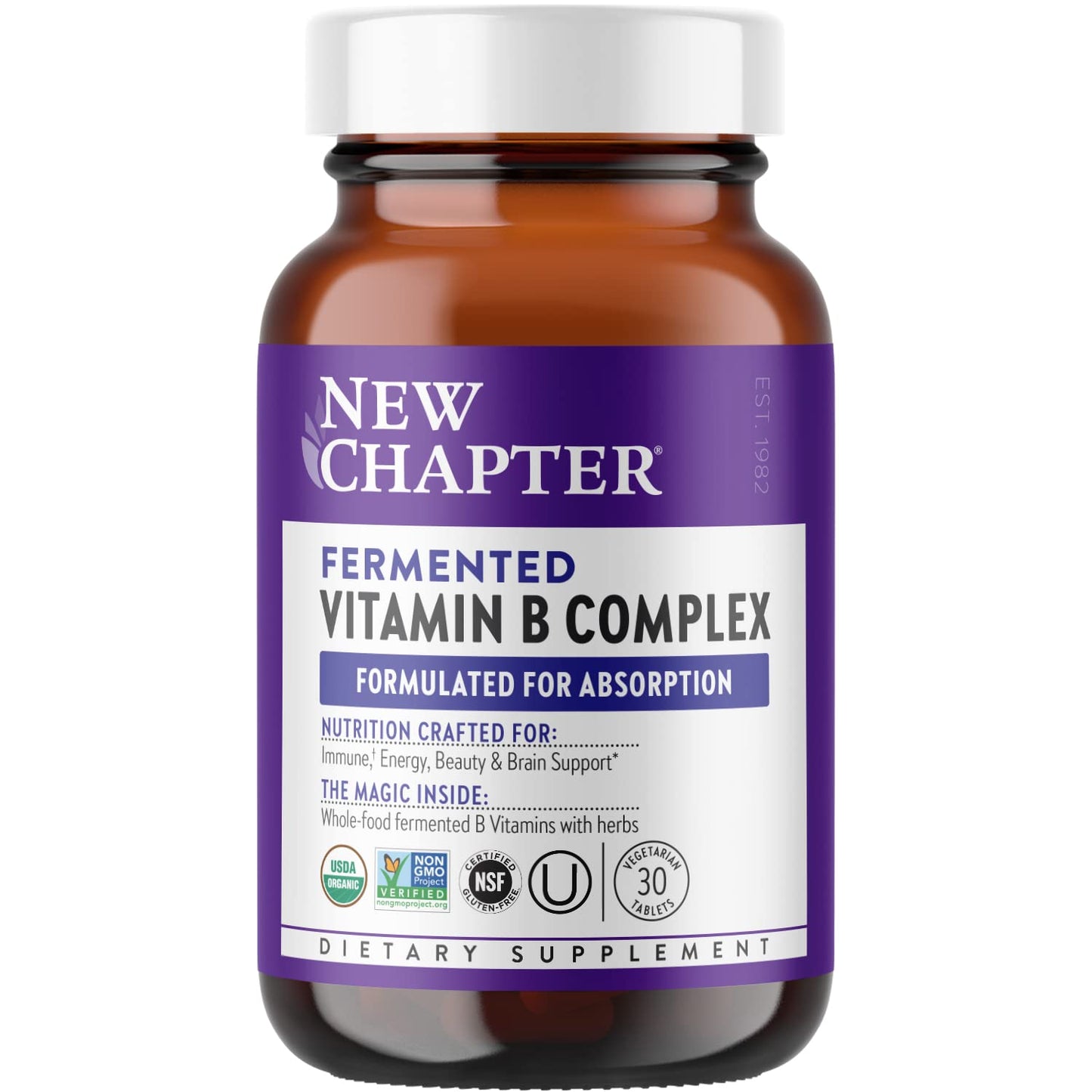 New Chapter Organic Fermented Vitamin B Complex Tablets 30 Count