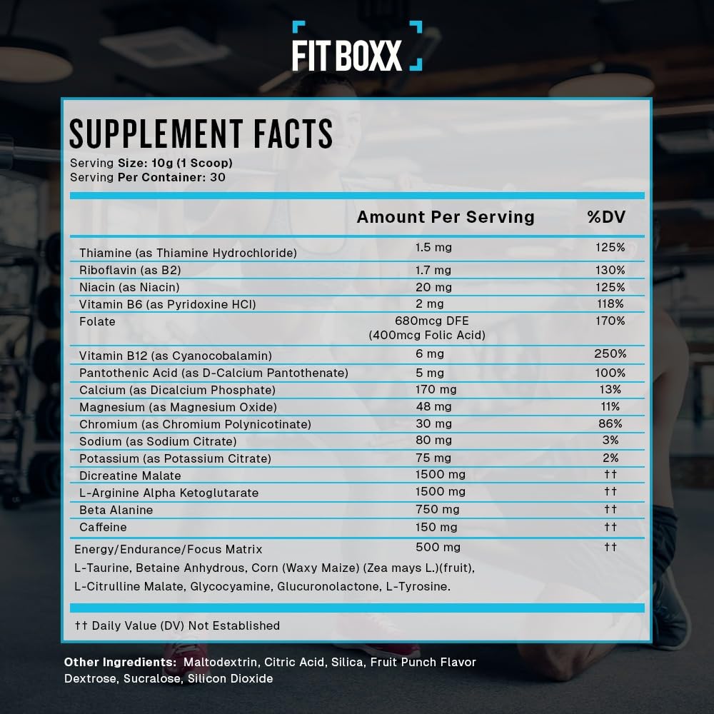 Fit Boxx FocusDrive Pre-Workout Powder 30 Servings
