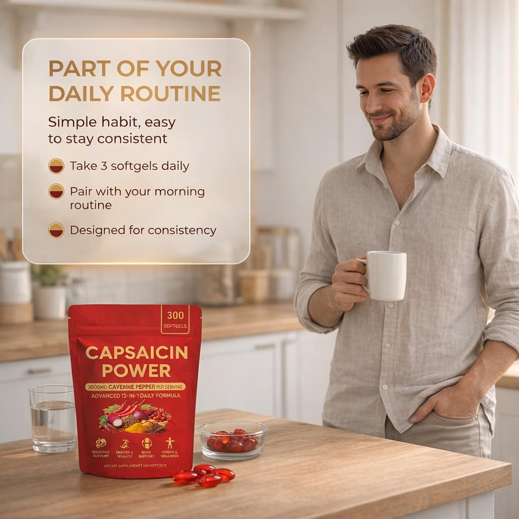 Thicair Capsaicin Power Cayenne Pepper Softgel, 300 Capsules