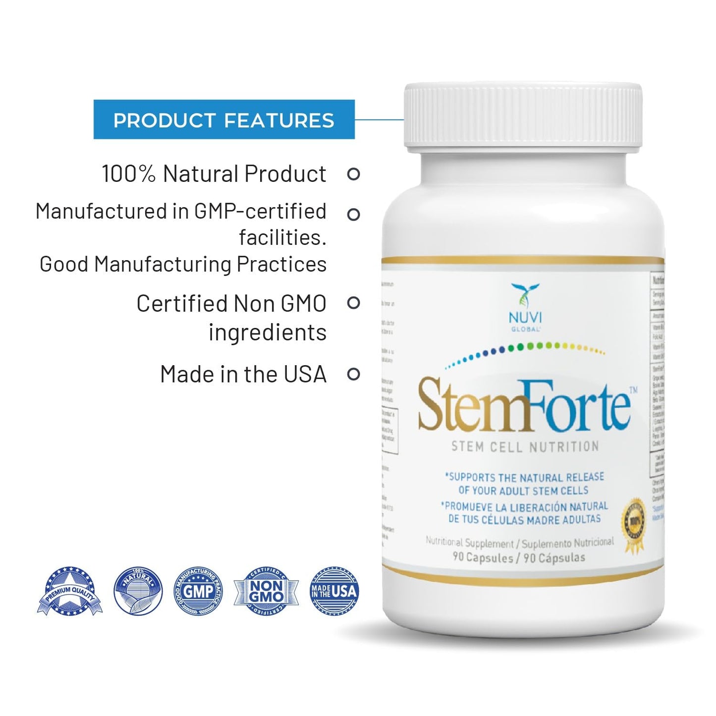 NuVi Global Stemforte Stem Cell Supplements 90 Capsules