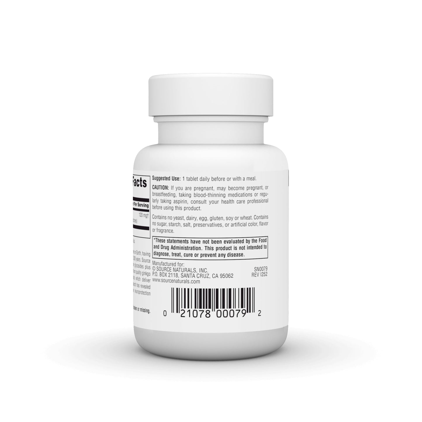 Source Naturals Ginkgo-24, 120 mg Tablet, 60 Tablets