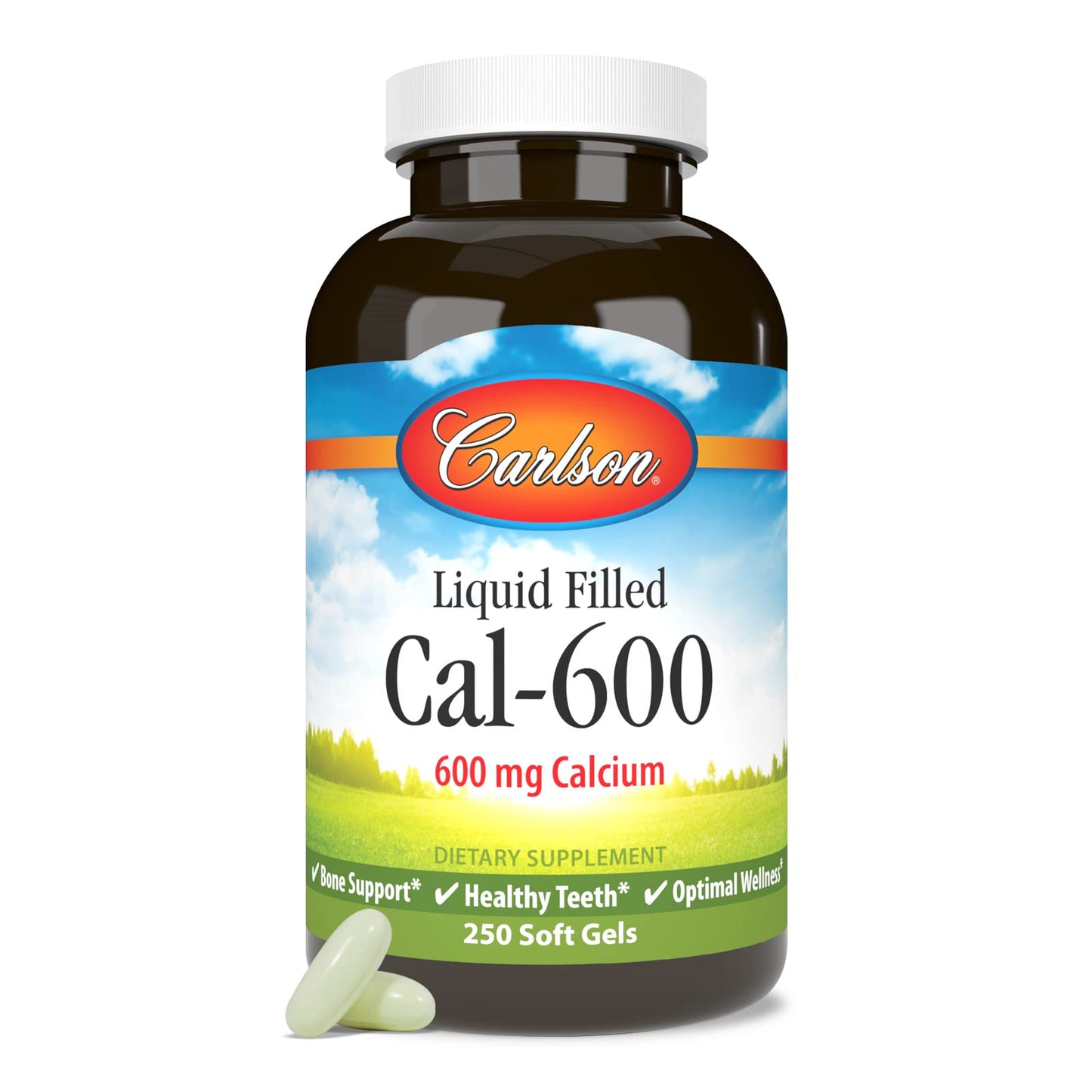 Carlson Cal-600 Calcium Softgels, 250 Count
