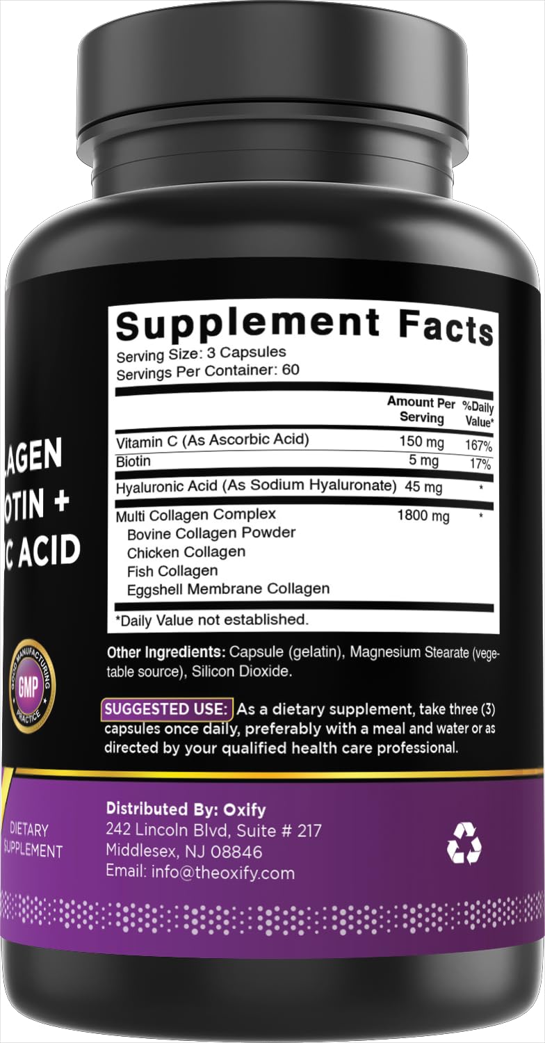 Oxify Multi Collagen 2000 mg Capsules, 180 Count