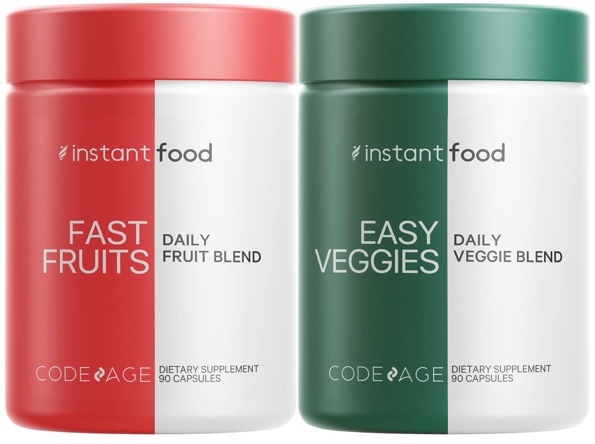 Codeage InstantFood Easy Veggies + Fast Fruits Bundle Capsule, 90 Capsules