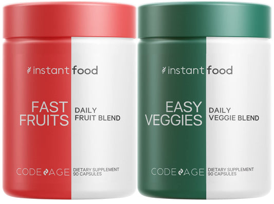 Codeage InstantFood Easy Veggies + Fast Fruits Bundle Capsule, 90 Capsules
