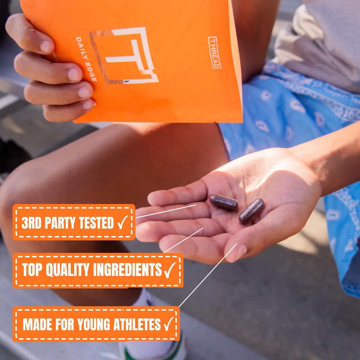 THREAD Performance Daily Edge, Energy & Endurance for Young Athletes Capsules, 30 Count