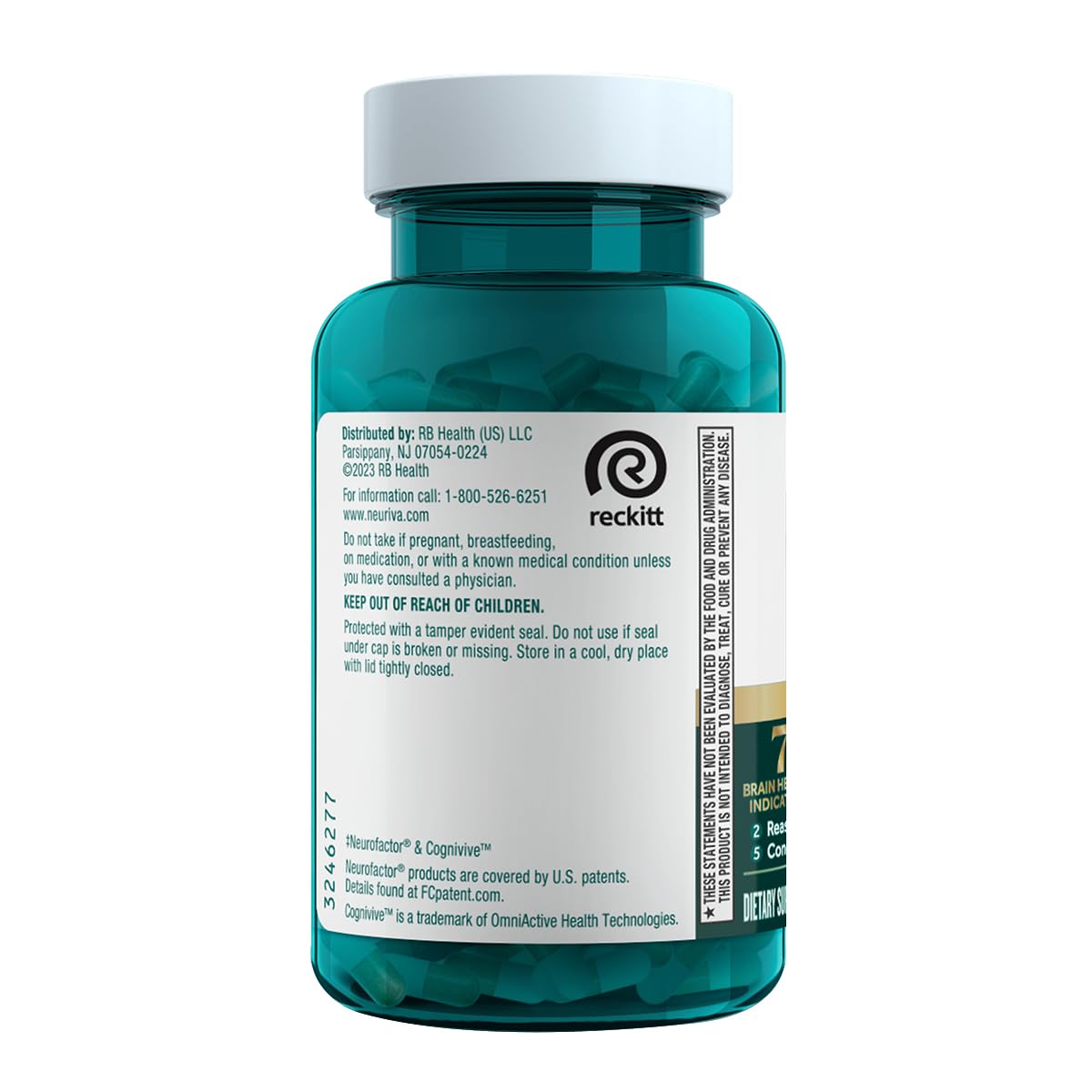 NEURIVA Ultra Brain Supplements for Memory and Focus Capsules, 60 Count