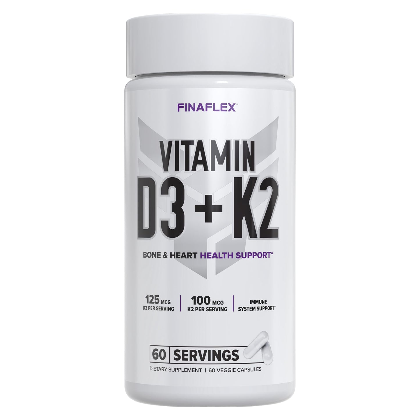 FINAFLEX Vitamin D3 + K2 Capsules, 60 Capsules