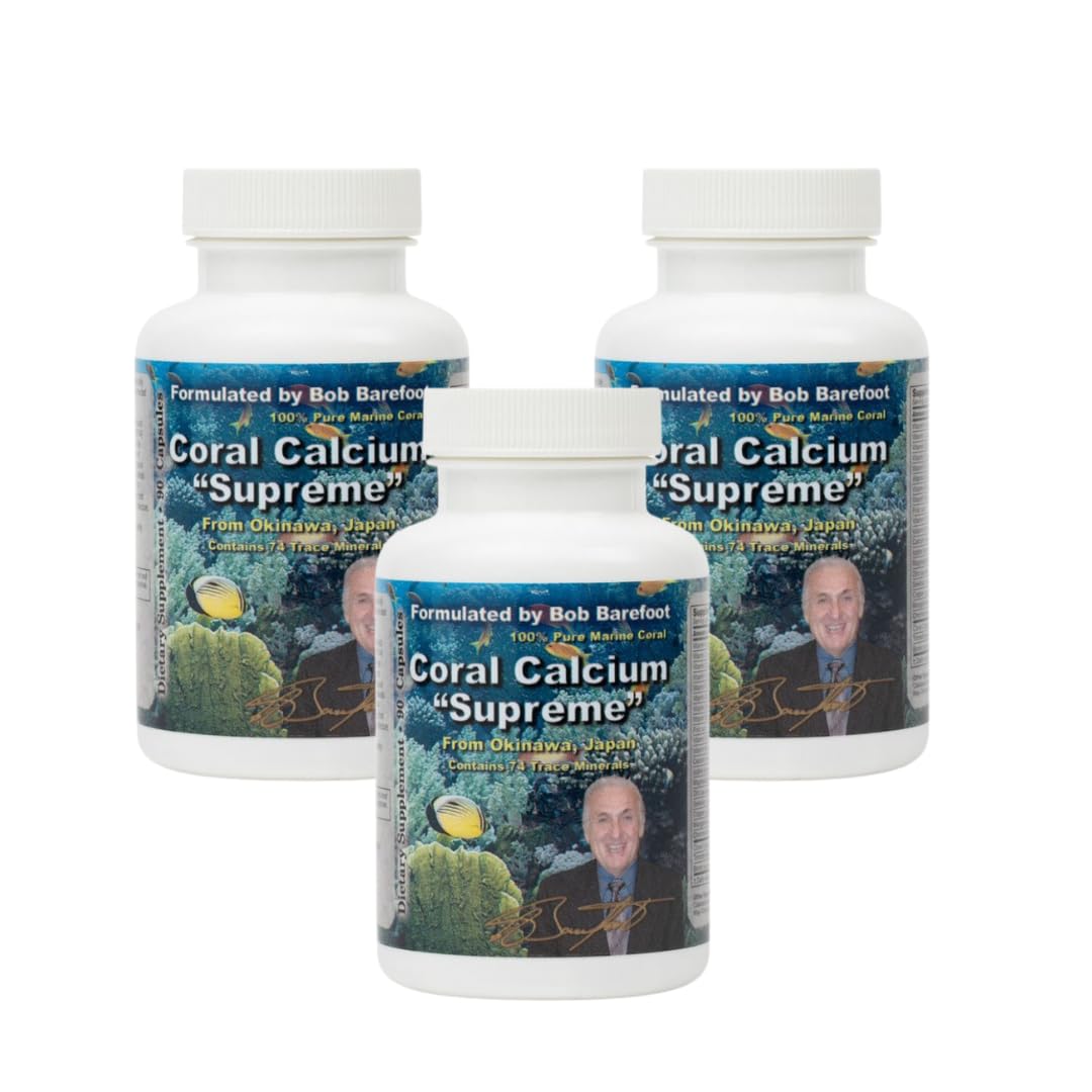 BOB'S BEST Coral Calcium Supreme I, 1000 mg, 74 Trace Minerals, 100% Pure Marine Coral, 270 Capsules