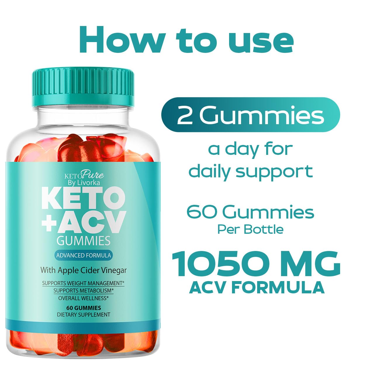 LIVORKA Keto Pure ACV Gummies Gummy 120