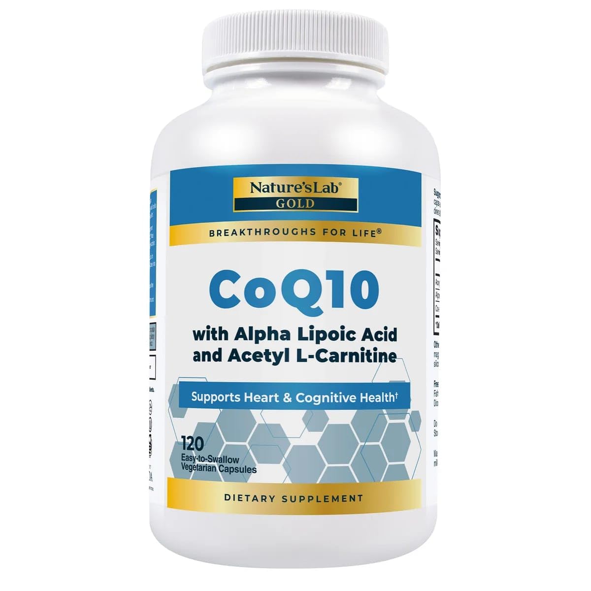 Generic Nature Lab Gold CoQ10 200 mg + Alpha Lipoic Acid + Acetyl L-Carnitine, 120 Capsules