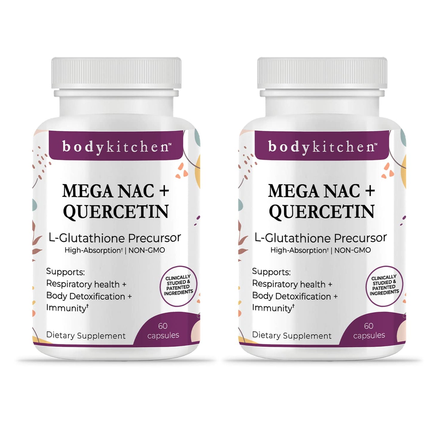 Body Kitchen Mega NAC 600mg N-Acetyl Cysteine with Quercetin Capsule, 2-Pack
