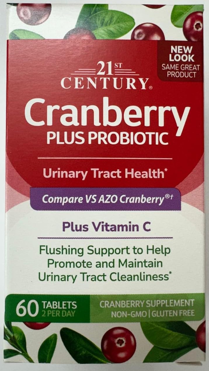 21st Century HealthCare, Inc. Cranberry Plus Probiotic Tablets, 180