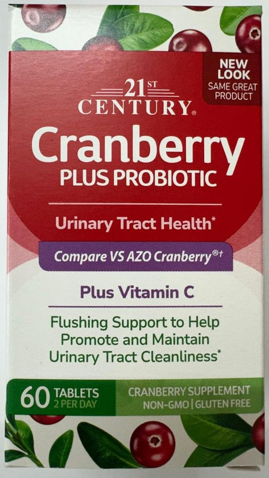 21st Century HealthCare, Inc. Cranberry Plus Probiotic Tablets, 180