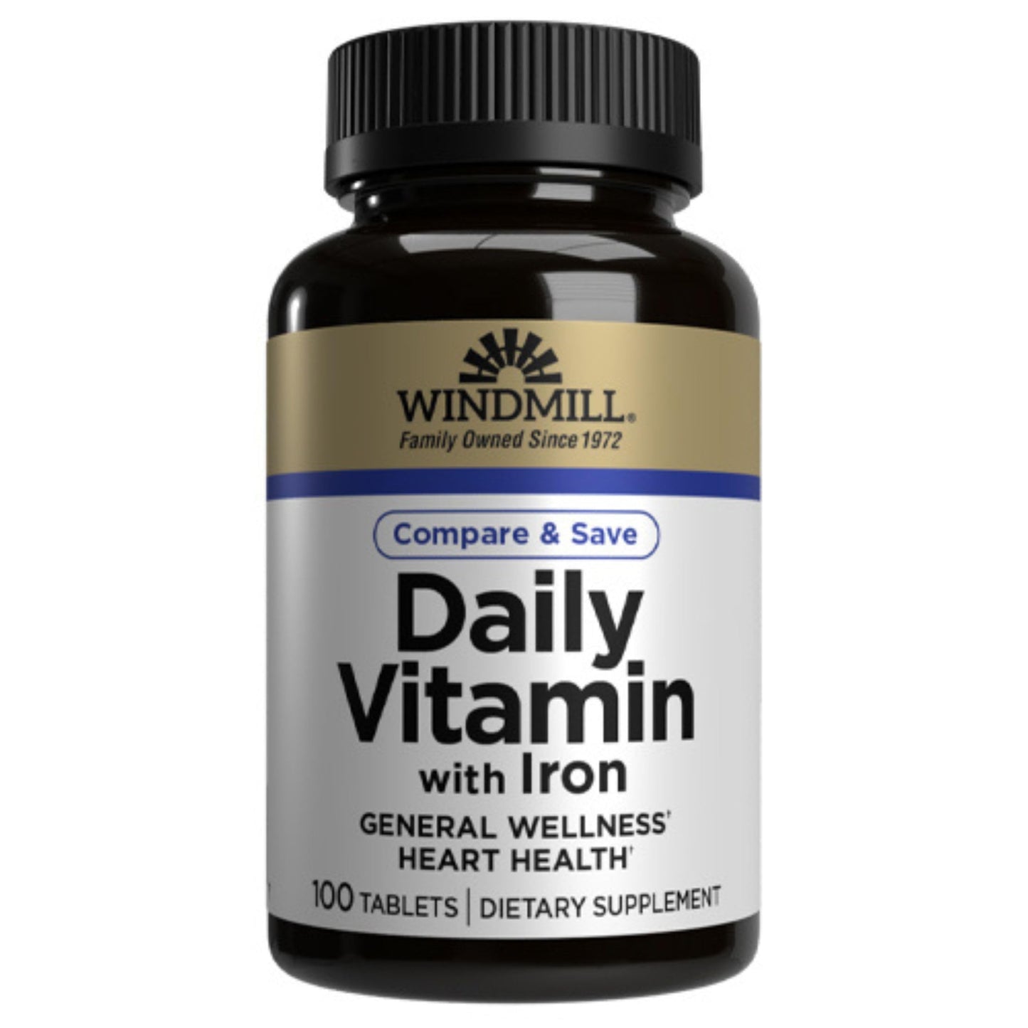 Windmill Daily Vitamin with Iron Tablet, 100 Count