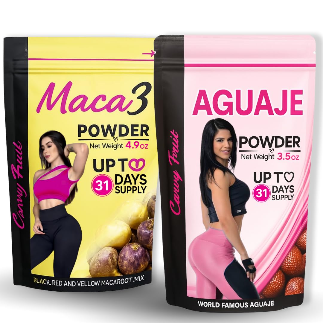 Generic Aguaje CurvyFruit + Maca Root Powder (Red, Black & Yellow) – 31-Day Natural Curve Support, 8.9 oz