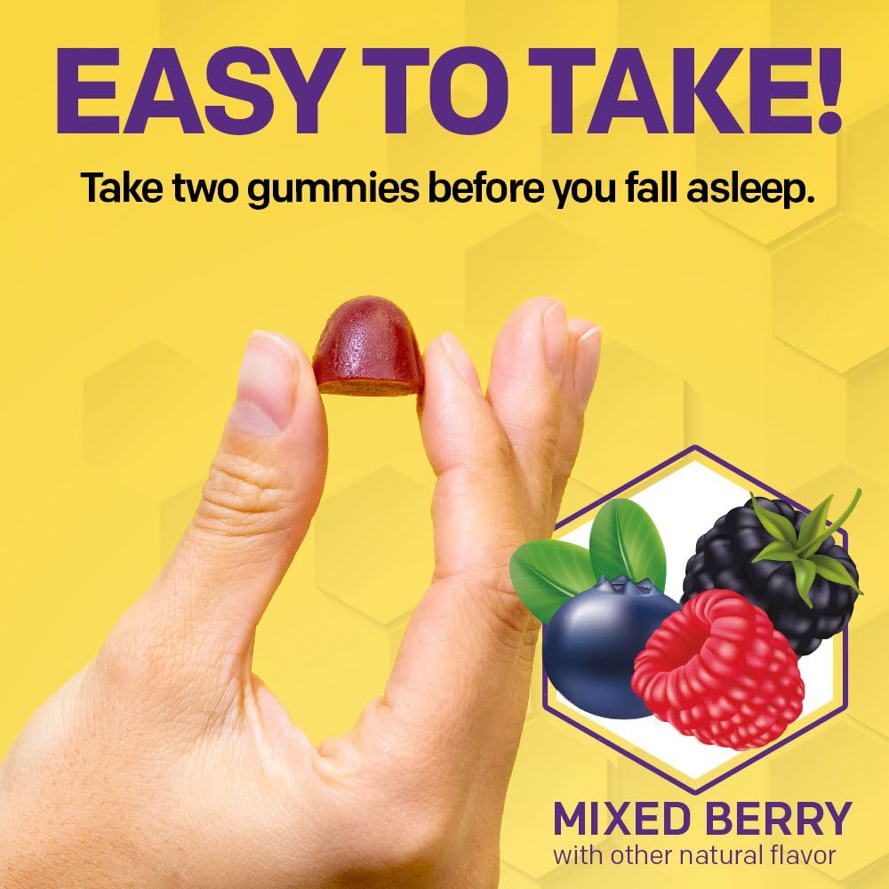 NATURAL STACKS Sleep Magnesium Gummies with Melatonin Mixed Berry 30 Count
