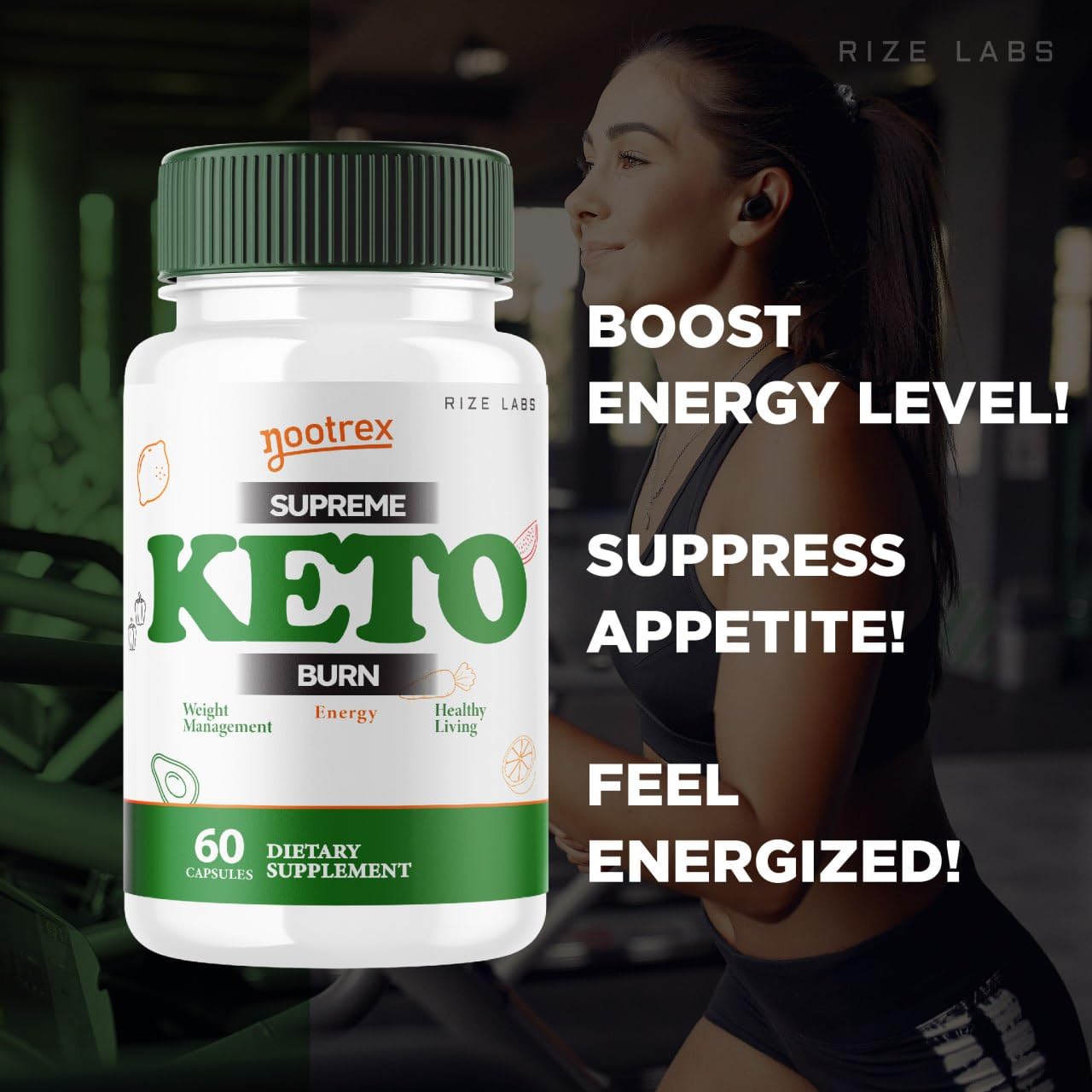Rize Labs Nootrex Supreme Keto Burn Capsules, 60 Capsules