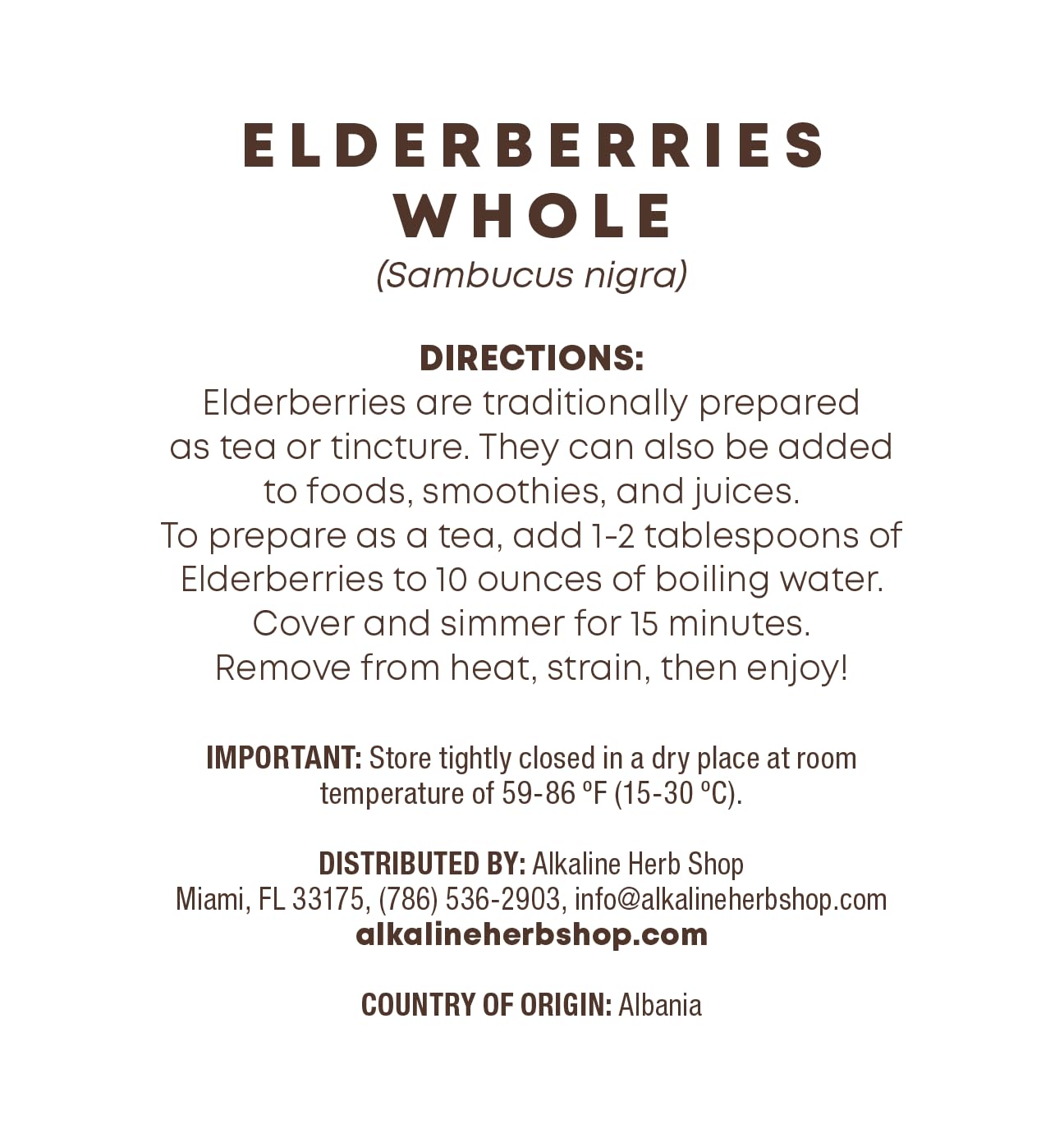 Alkaline Herb Store Just Herbs: Elderberries Whole Capsule 1 Count